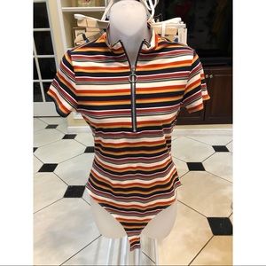 Stripped multi color Bodysuit